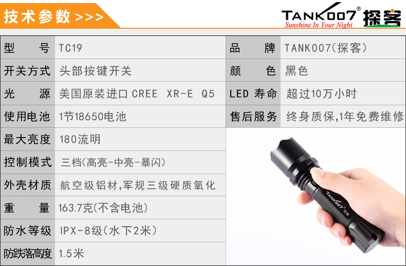 選購強光手電筒什么品牌好？探客TANK007手電筒生產(chǎn)廠家